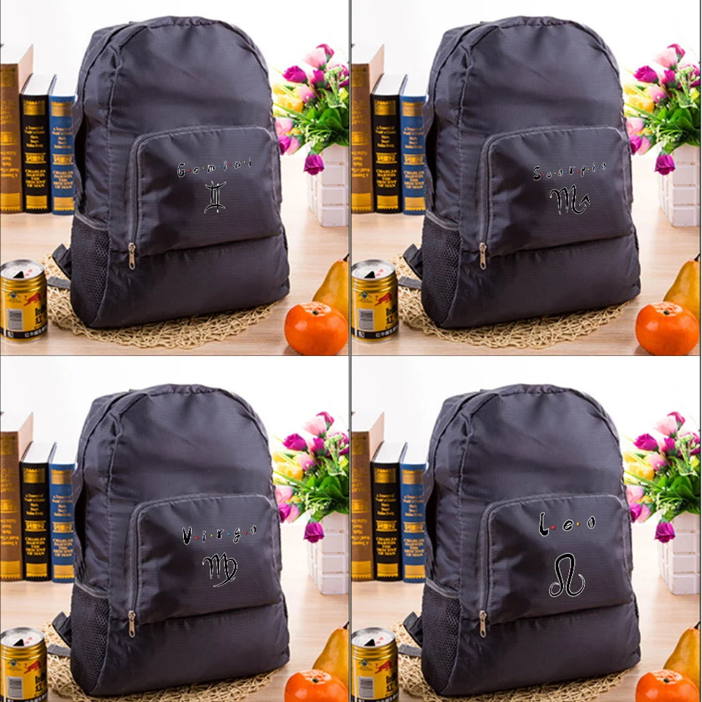 Foldable Travel Backpack for Men Women Lightweight Constellation Print