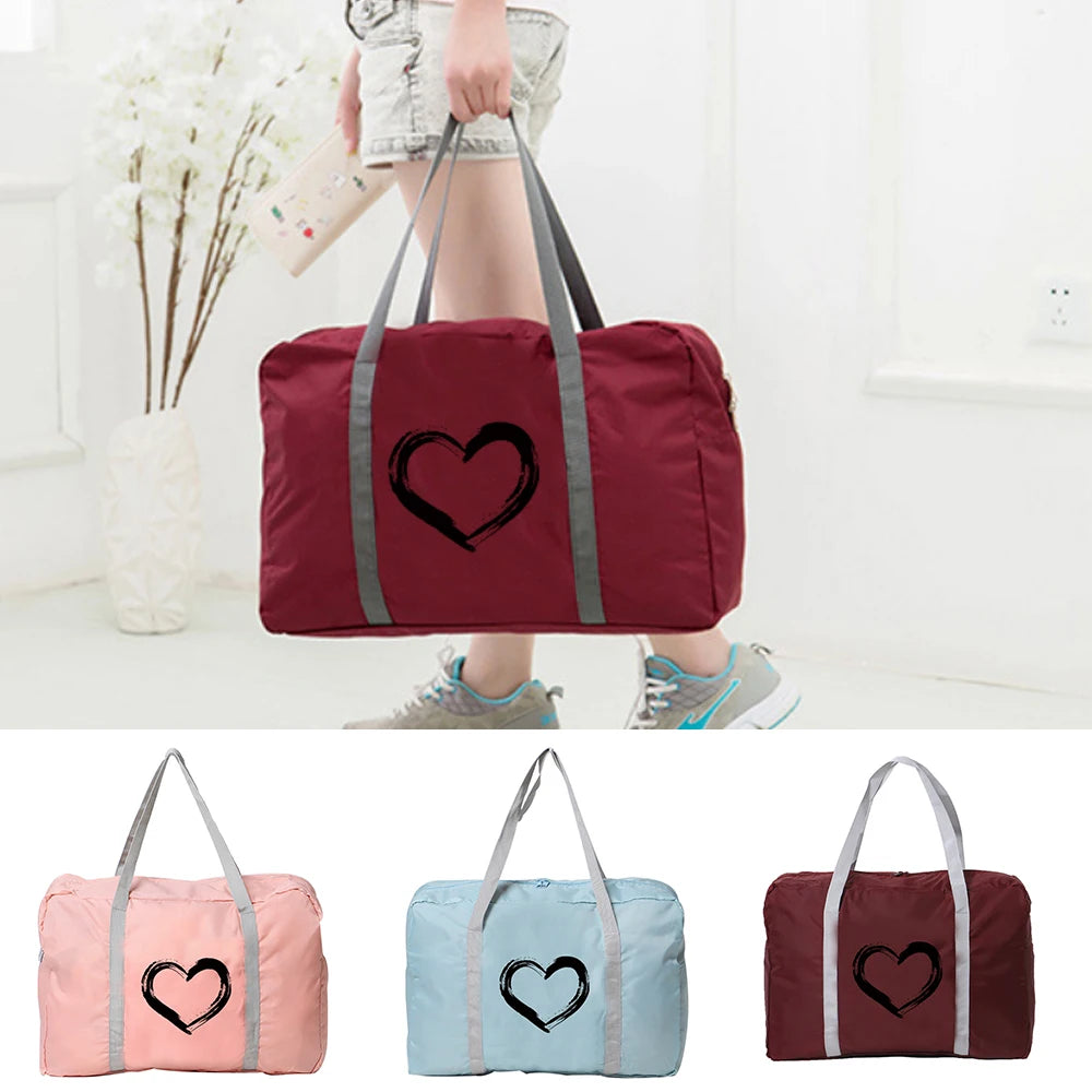 Love Print Camping Handbag Foldable Organizer Toiletries Storage