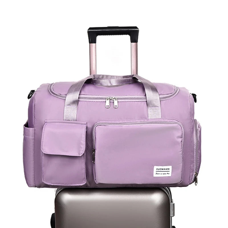 Nylon Travel Bag Women Shoulder Bag Large Capacity Waterproof Gym Bag