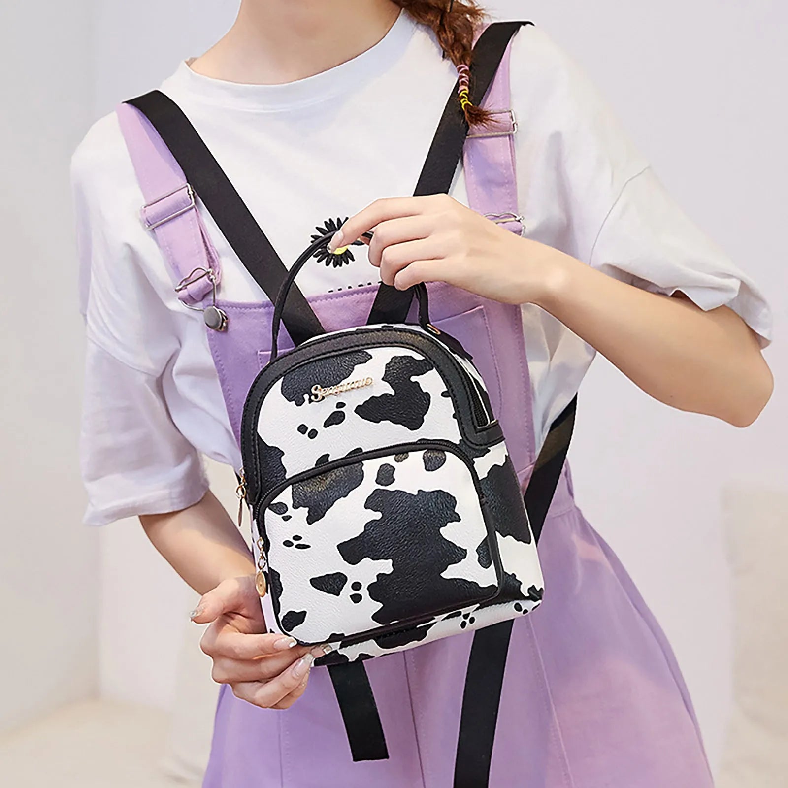 Vintage College Schoolbag Female Backpack Pu Leather Backpacks