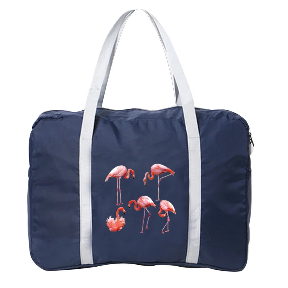Flamingo Print Travel Bag Multi-function Handbag Camping Toiletries Storage