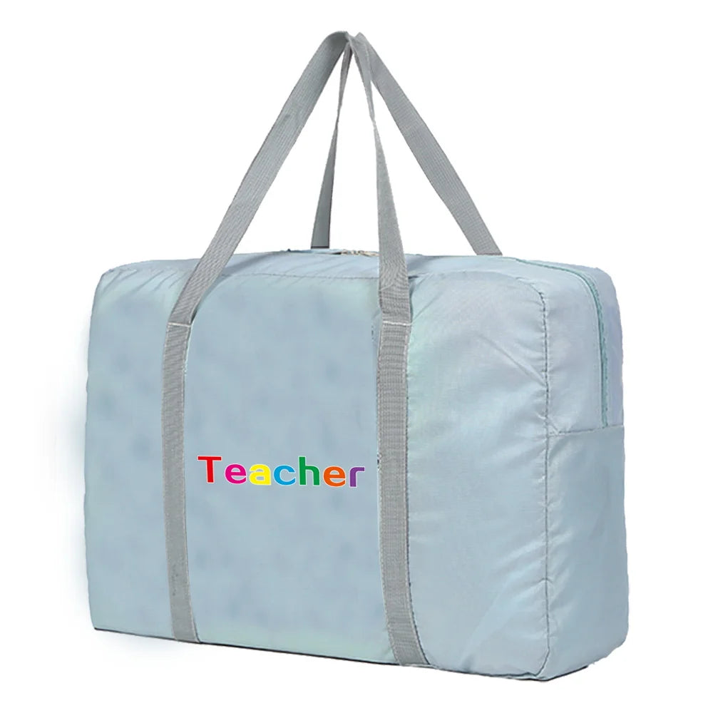 Large Capacity Unisex Weekend Duffle Bag Teacher Pattern Travel Accessories