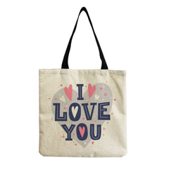 Love Heart Print Beach Bag Portable Handbag Eco Friendly Tote Bag