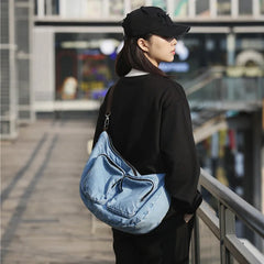 Travel Denim Shoulder Bag Women Handbags Large Capacity Shopping Bag