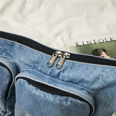 Travel Denim Shoulder Bag Women Handbags Large Capacity Shopping Bag