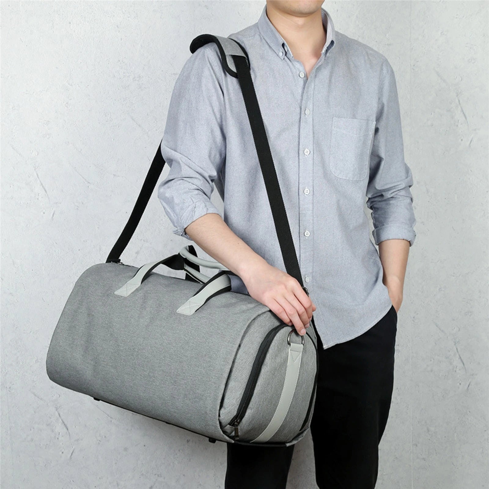 Waterproof Travel Duffel Bag with Shoe Compartment for Gym Sports