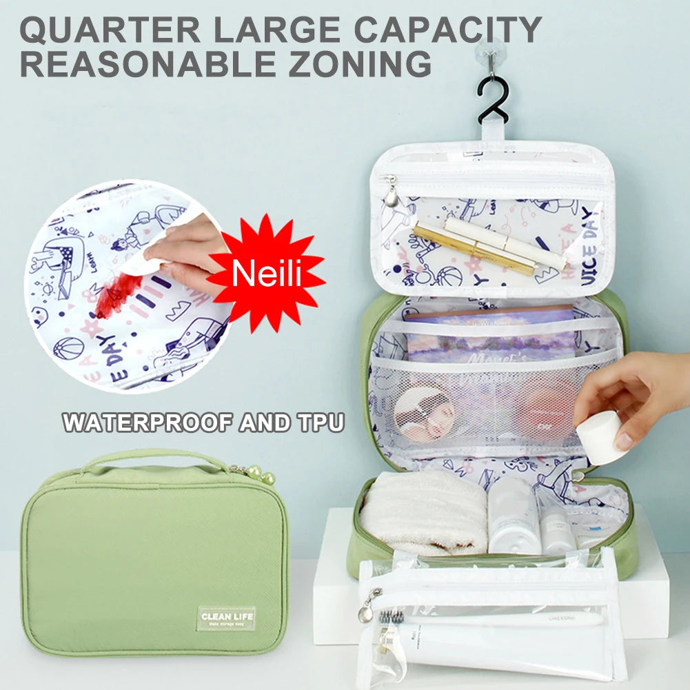 Travel Hook Cosmetic Bag Makeup Pouch Waterproof Beauty Organizer