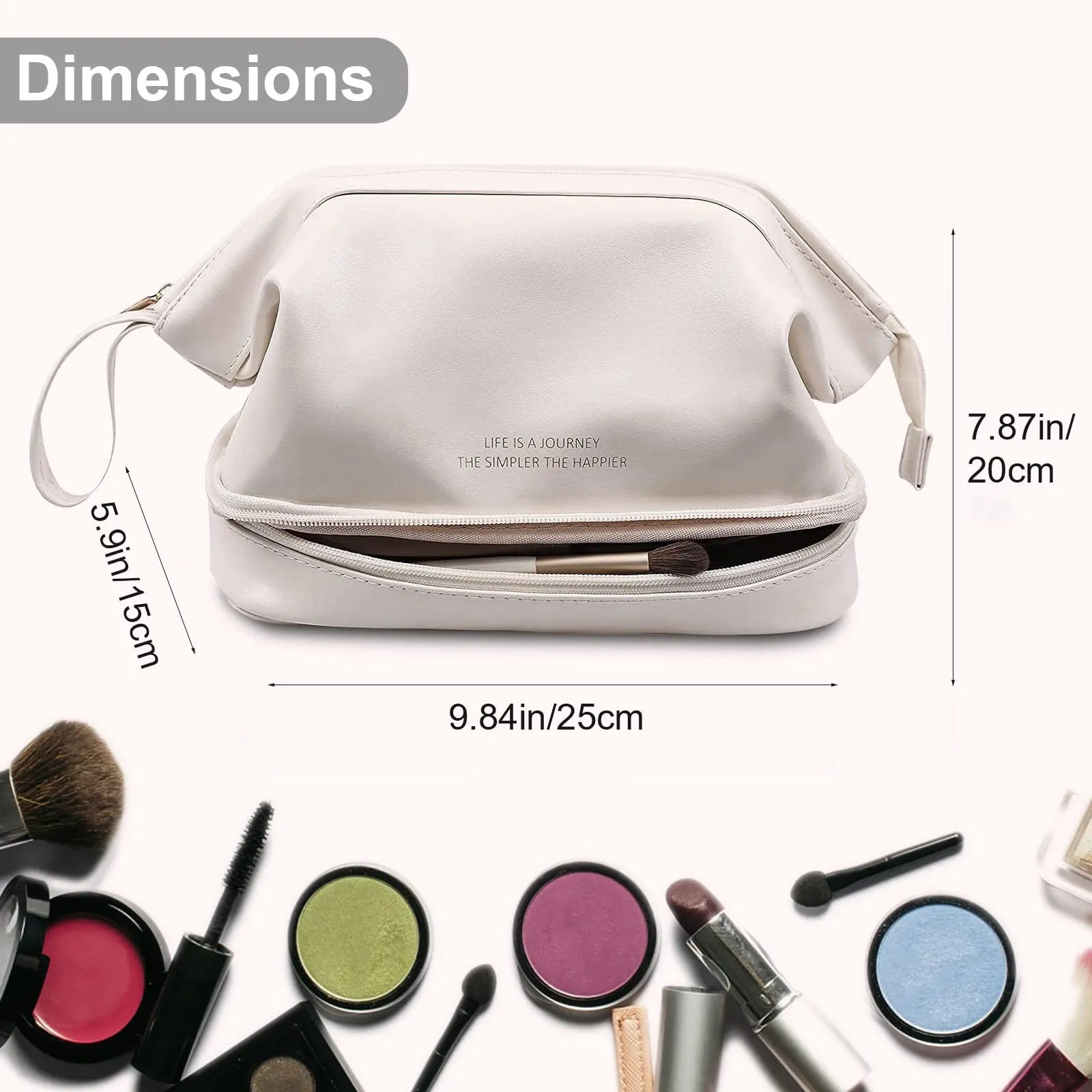 Large Double Layer Cosmetic Bag Waterproof Makeup Bag Women Toiletry Bag