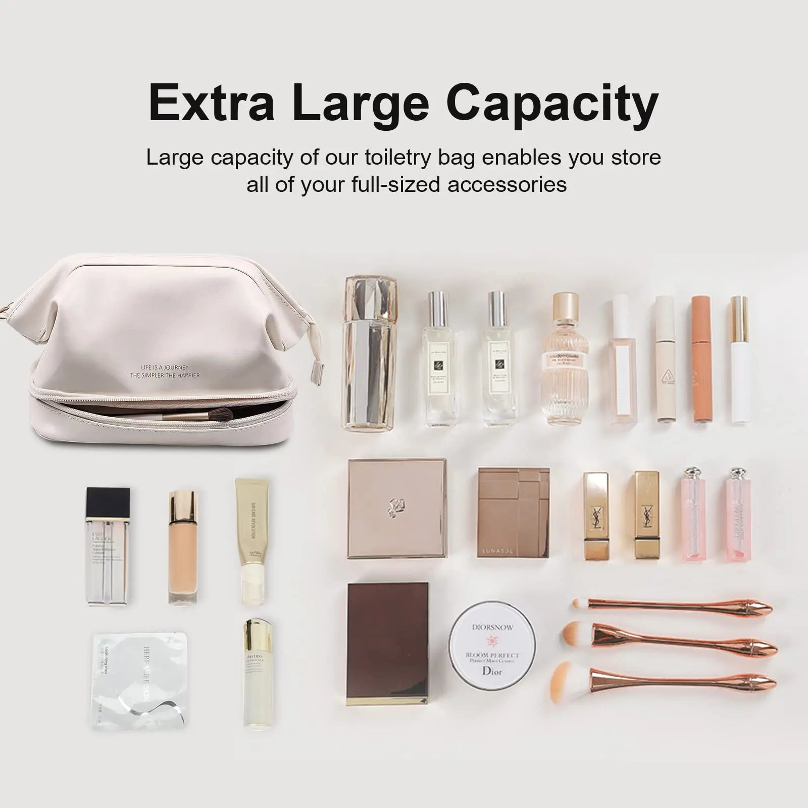 Large Double Layer Cosmetic Bag Waterproof Makeup Bag Women Toiletry Bag