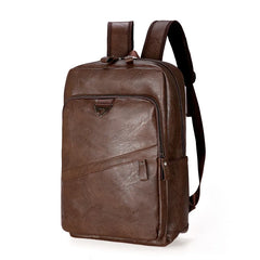 Travel Leisure PU Leather Backpacks for School Women Men