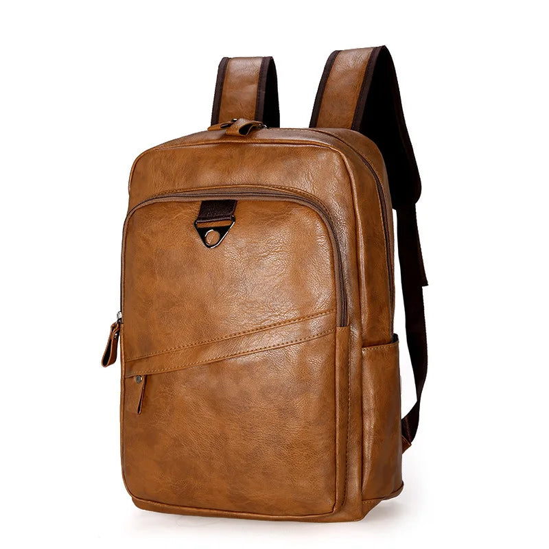Travel Leisure PU Leather Backpacks for School Women Men