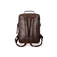 Travel Leisure PU Leather Backpacks for School Women Men