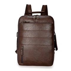 Travel Leisure PU Leather Backpacks for School Women Men