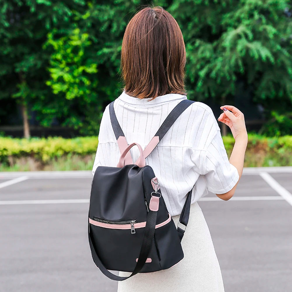 Travel Shoulder Bag Women Contrast Knapsack Anti-Theft Messenger Bags