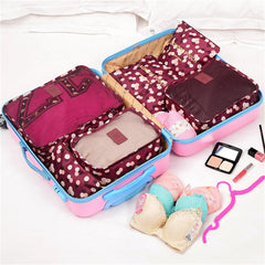 6pcs/set Waterproof Travel Packing Cubes Large Capacity Clothing Organize Bag