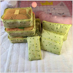 6pcs Waterproof Travel Packing Cubes Clothing Organize Bag Set
