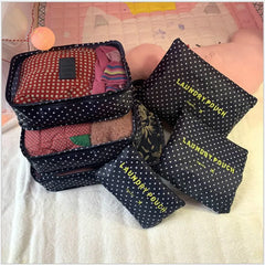 6pcs Waterproof Travel Packing Cubes Clothing Organize Bag Set