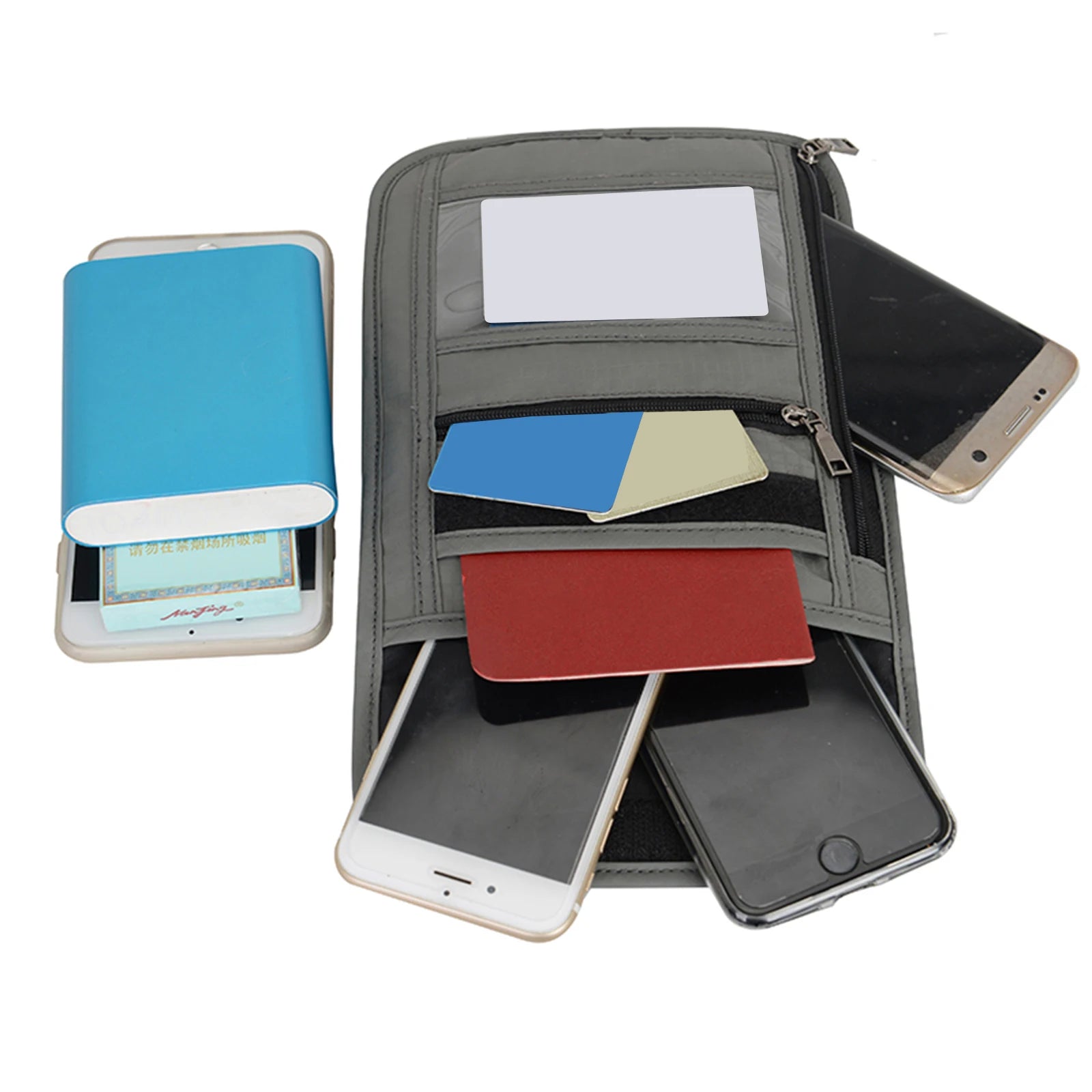 RFID Shielded Travel Passport Bag with Neck Strap