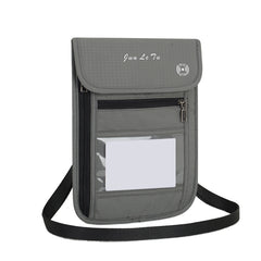 RFID Shielded Travel Passport Bag with Neck Strap