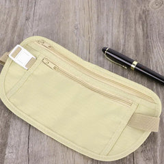 Travel Pouch Hidden Wallet Passport Money Waist Belt Bag Slim Secret Security