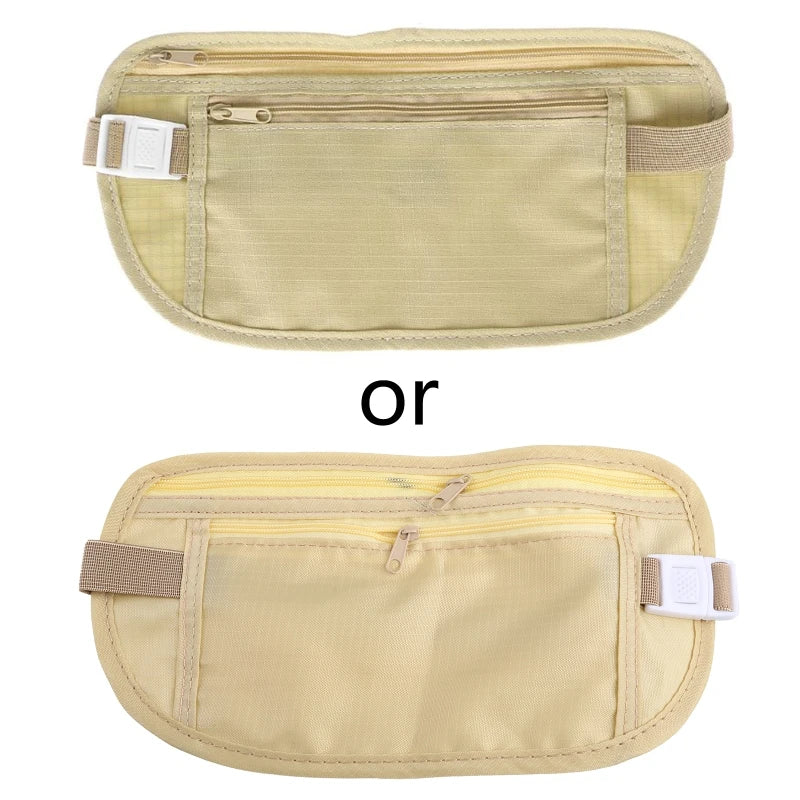 Travel Pouch Hidden Wallet Passport Money Waist Belt Bag Slim Secret Security