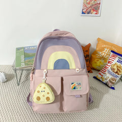 Travel Rucksack Student Bookbag with Pendant Large Capacity Backpack