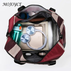 Plaid Shoulder Gym Bag for Men Women Fitness Training Waterproof Oxford