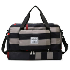Plaid Shoulder Gym Bag for Men Women Fitness Training Waterproof Oxford