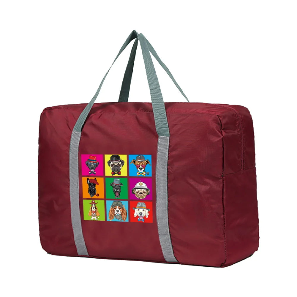 Dog Print Duffel Bag Gym Organizer Men Women Handbags