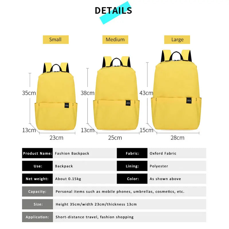 Small Backpack Women School Oxford Bag Laptop Bag Men and Ladies