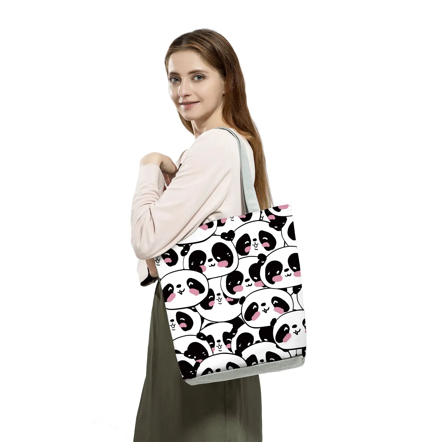 3D Women Foldable Tote Bag Cartoon Animal Funny Casual Reusable Shopping Bag