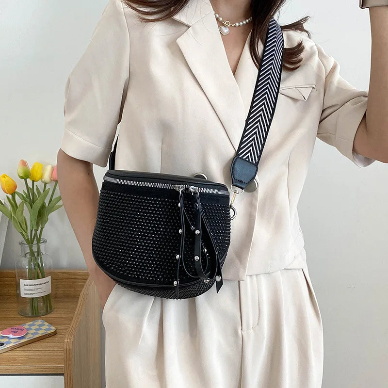 Diamond Crossbody Messenger Bag for Women Small Chest Waist Purse
