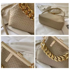 Solid Chain Shoulder Bag for Women Crossbody Party Handbag