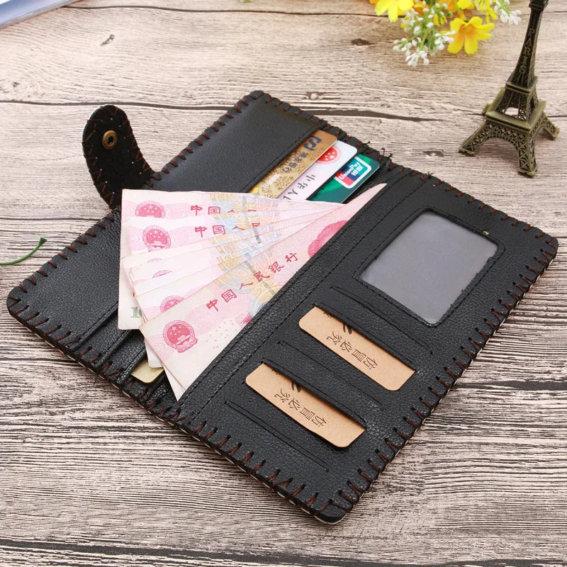 Ethnic Soft Leather Wallet Long Money Bag Purse Unisex