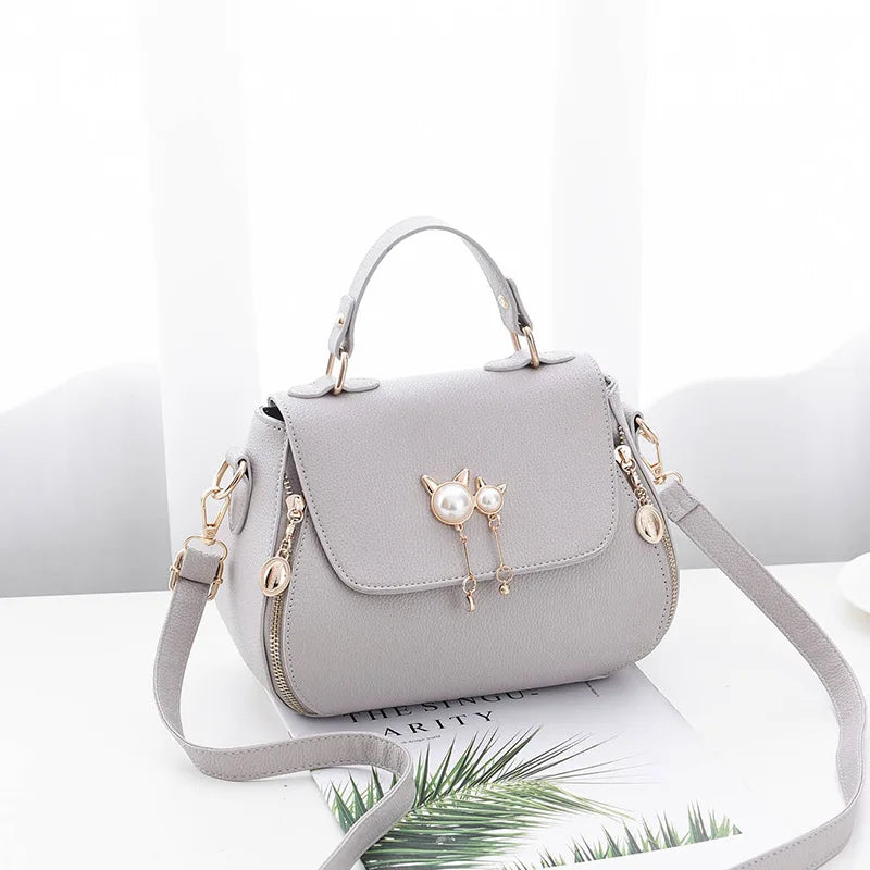 Texture Women's Shoulder Bag All-match Handbag for Autumn