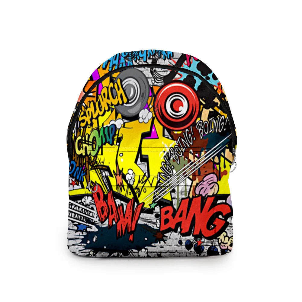 Anime Graffiti Student Backpack 3D Print Oxford Waterproof Casual Travel Bag