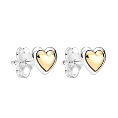Golden Heart Stud Earrings Christmas Gift Women's Accessories
