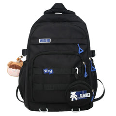 Girl Waterproof Travel Backpack Panelled Nylon Women Backpack