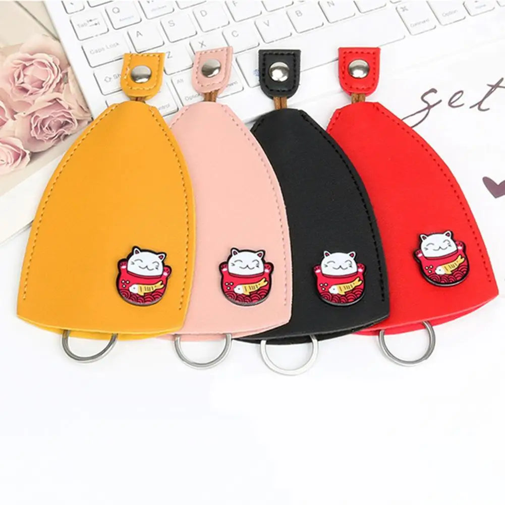 Fortune Cat Key Wallet Compact Keychain Pouch Key Storage