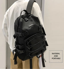 Nylon School Backpack Laptop College Travel Bag