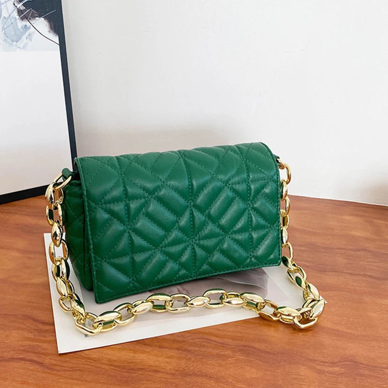 Quilted Shoulder Bags PU Leather Underarm Bags Ladies Crossbody Bags