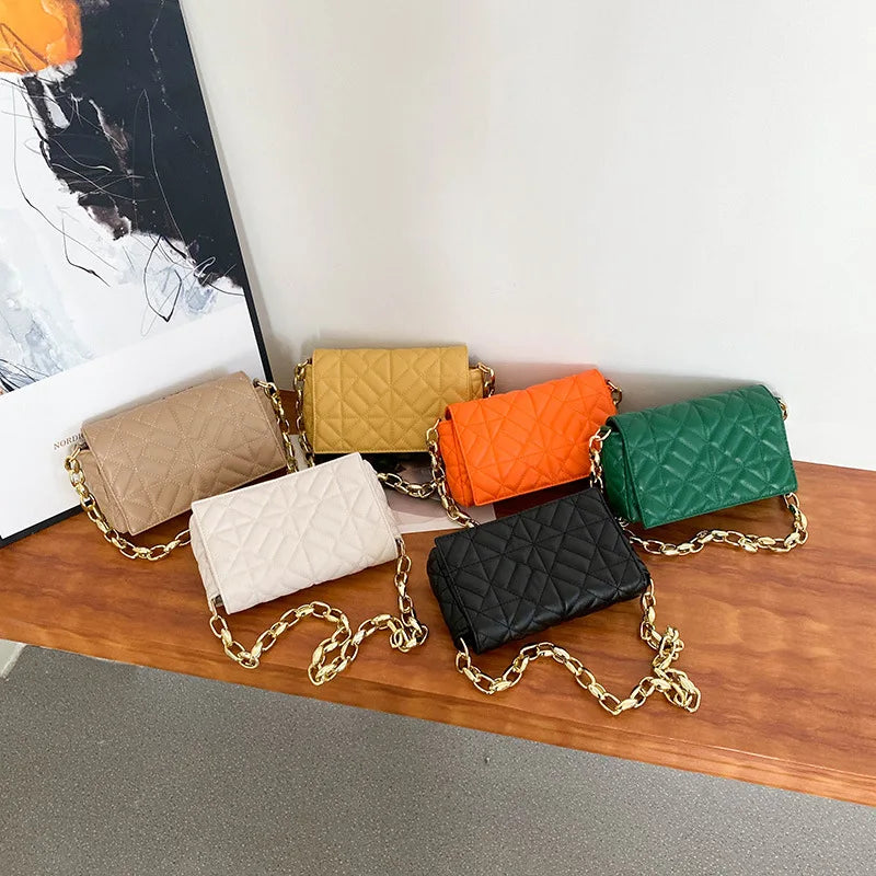 Quilted Shoulder Bags PU Leather Underarm Bags Ladies Crossbody Bags