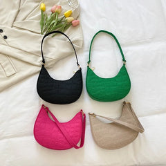 Stylish Faux Leather Shoulder Bag with Zipper for Women