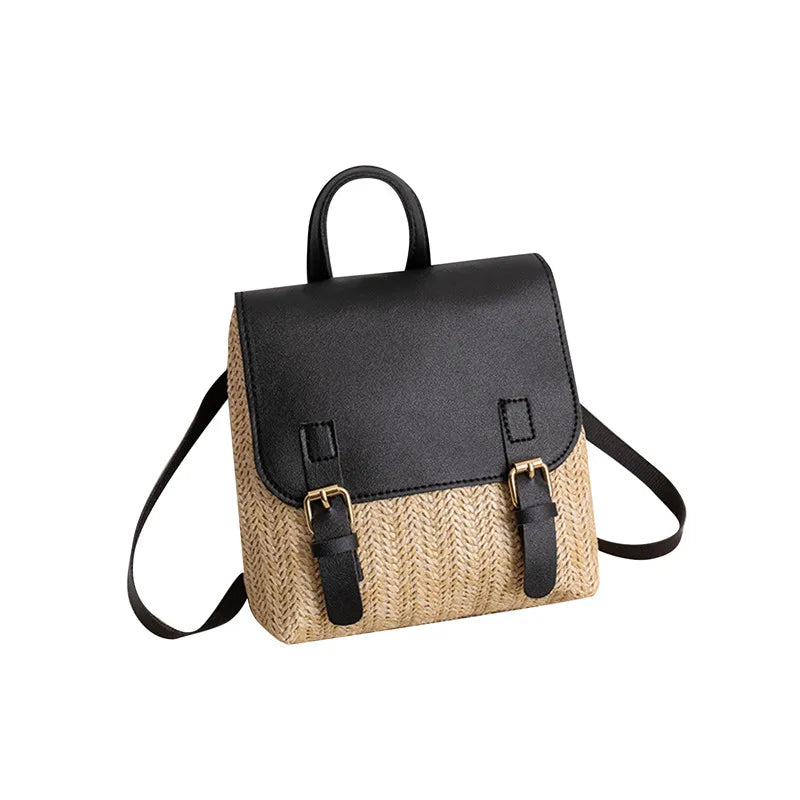 Woven Handbag Mini Retro Style Rattan Backpack
