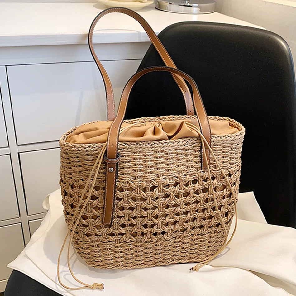 Straw Weave Bag for Women Summer Female Handbags Shoulder Bag Beach Basket