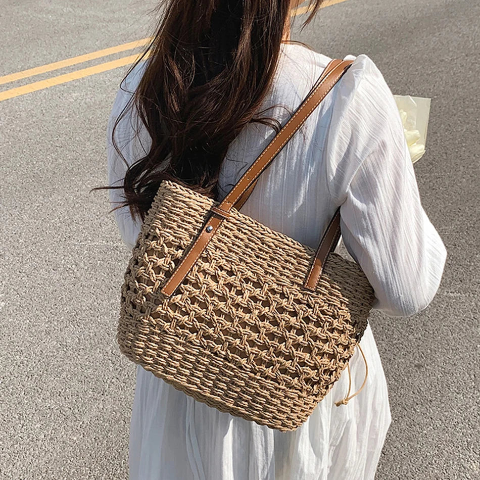 Straw Weave Bag for Women Summer Female Handbags Shoulder Bag
