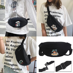 Anime Wave Pattern Unisex Shoulder Bag Multifunctional Outdoor Chest Bag