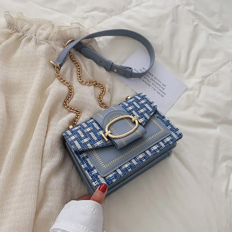 Women Lady Handbags Wide Strap Shoulder Bags Chain Messenger Crossbody Bags