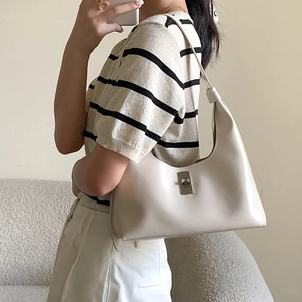 Women Underarm Bag Style Ladies Solid Commuter Handbags Female Shoulder Pack