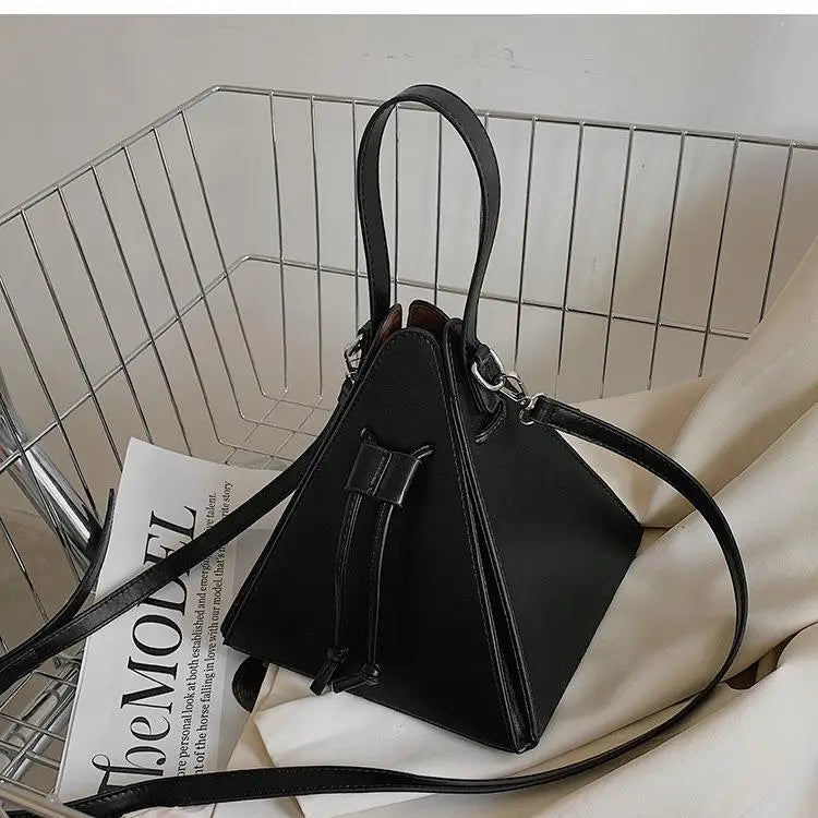 Triangle Small Tote Pu Leather Handbag Ladies Shoulder Bag